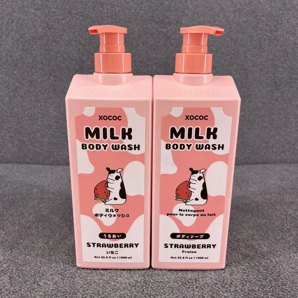 2x XOCOC K-Beauty Strawberry Milk Body Wash JUMBO SIZE 33.8 oz‎ each bottle NEW